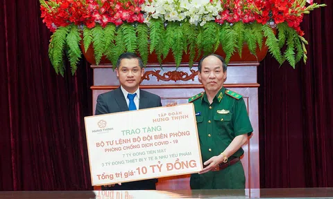 Tập đoàn Hưng Thịnh trao tặng 10 tỷ đồng cho Bộ Tư lệnh Bộ đội Biên phòng nhằm hỗ trợ hoạt động phòng, chống dịch Covid-19